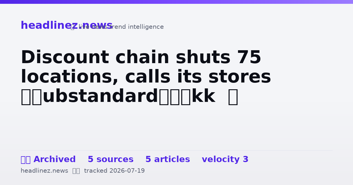 Visual summary for Discount chain shuts 75 locations, calls its stores ‘substandard’