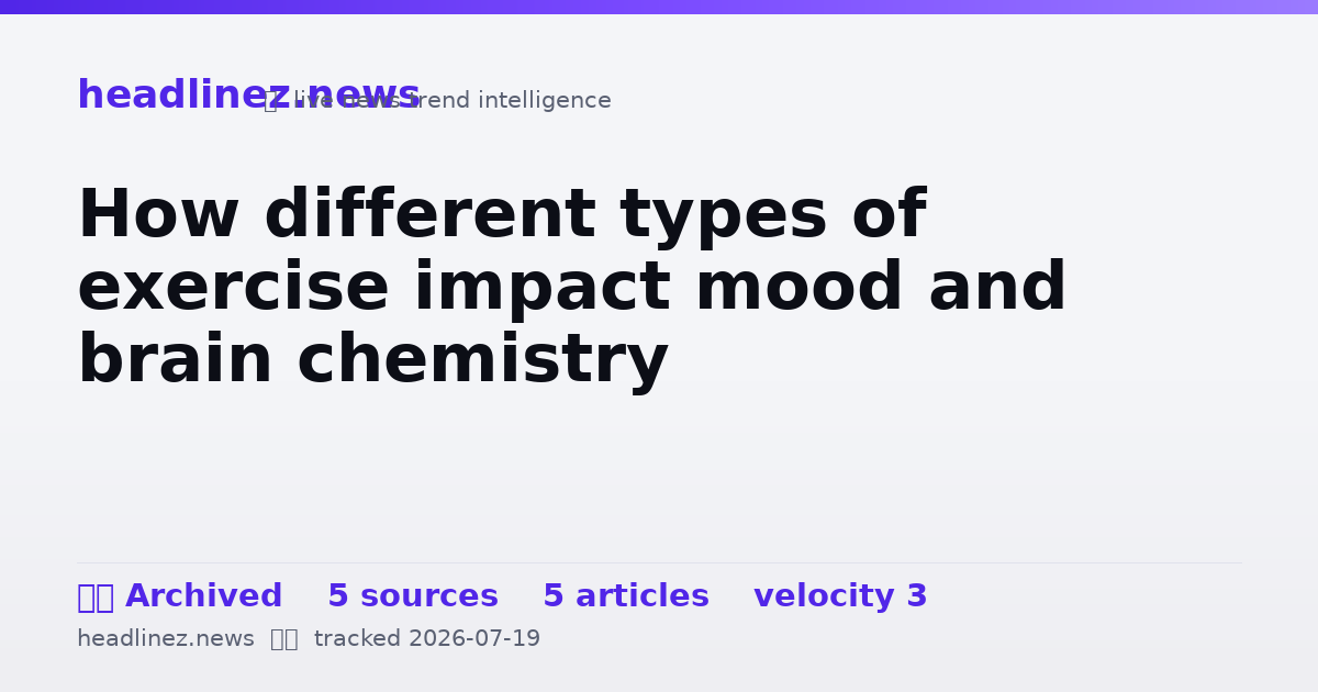 Visual summary for How different types of exercise impact mood and brain chemistry