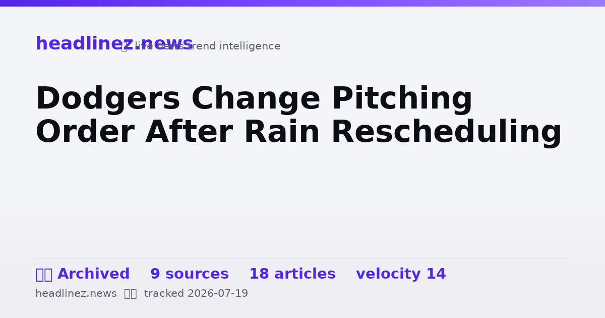 Visual summary for Dodgers Change Pitching Order After Rain Rescheduling