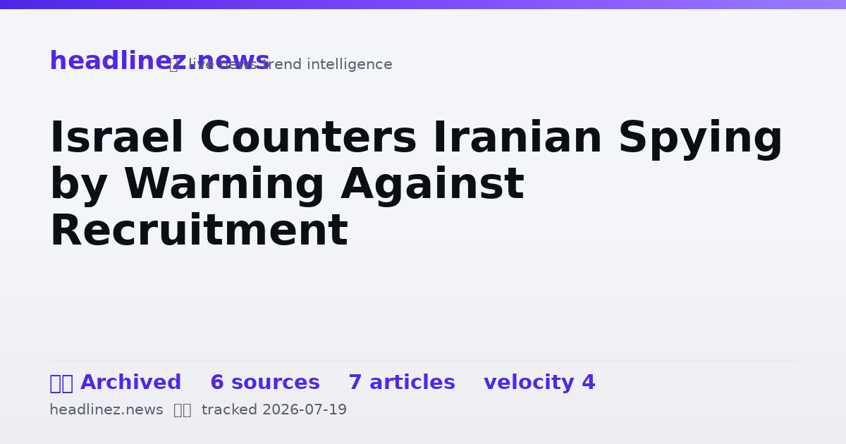 Visual summary for Israel Counters Iranian Spying by Warning Against Recruitment
