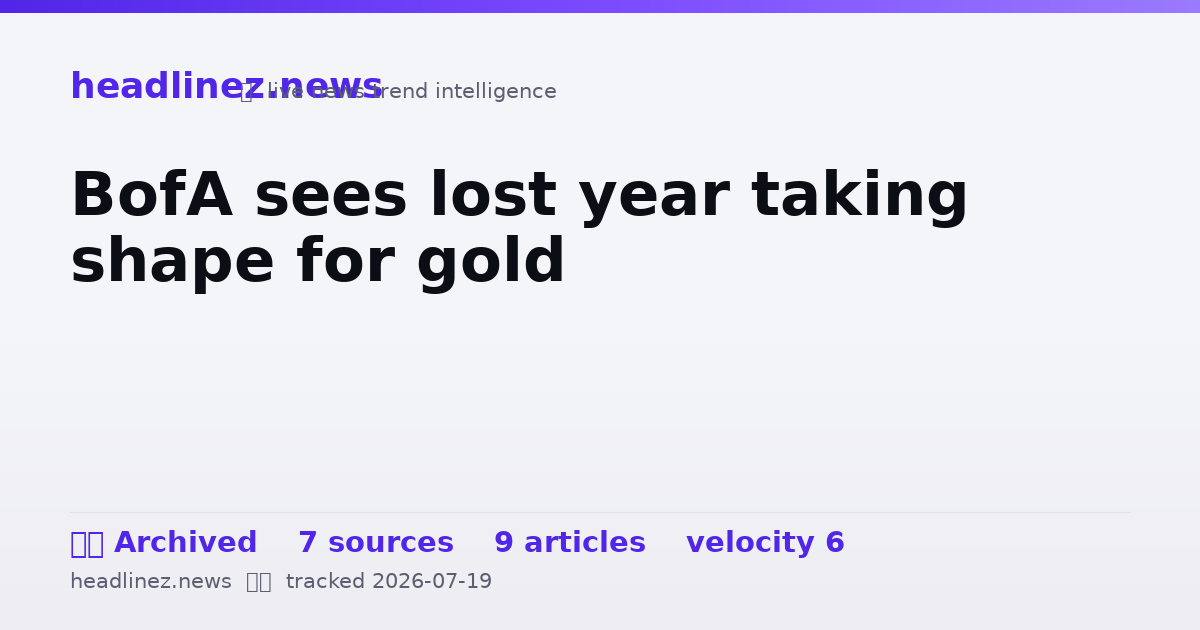 Visual summary for BofA sees lost year taking shape for gold