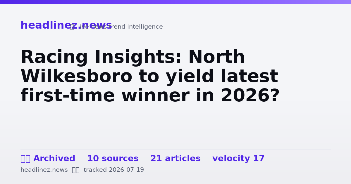 Visual summary for Racing Insights: North Wilkesboro to yield latest first-time winner in 2026?