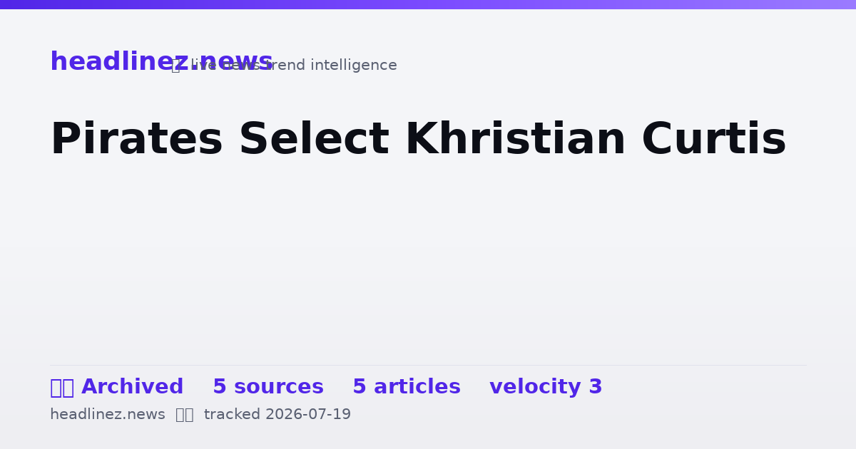 Visual summary for Pirates Select Khristian Curtis