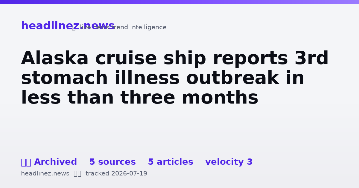 Visual summary for Alaska cruise ship reports 3rd stomach illness outbreak in less than three months