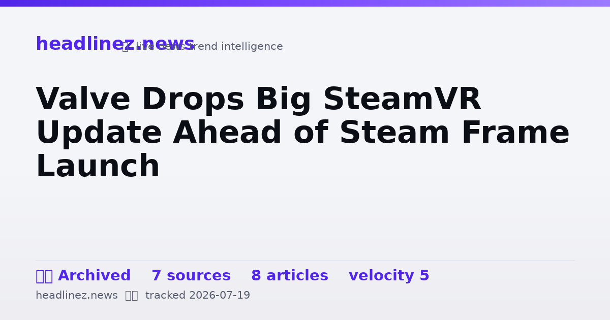 Visual summary for Valve Drops Big SteamVR Update Ahead of Steam Frame Launch