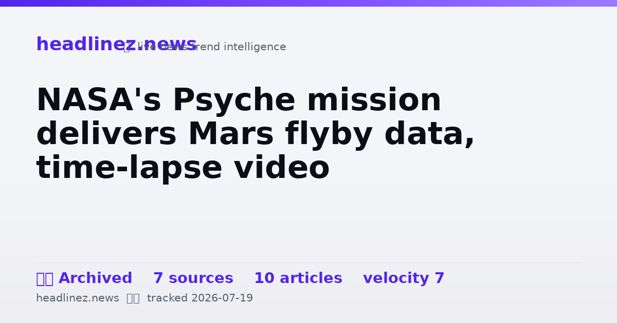 Visual summary for NASA's Psyche mission delivers Mars flyby data, time-lapse video