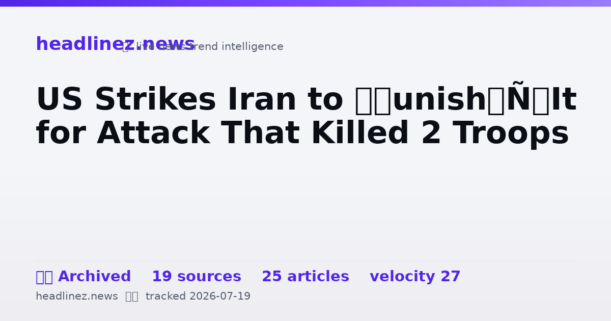 Visual summary for US Strikes Iran to ‘Punish’ It for Attack That Killed 2 Troops