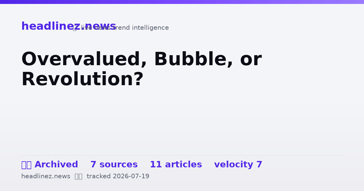 Visual summary for Overvalued, Bubble, or Revolution?