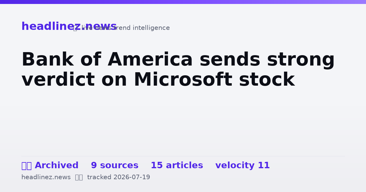 Visual summary for Bank of America sends strong verdict on Microsoft stock