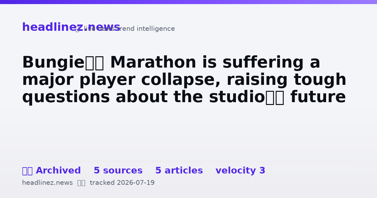 Visual summary for Bungie’s Marathon is suffering a major player collapse, raising tough questions about the studio’s future