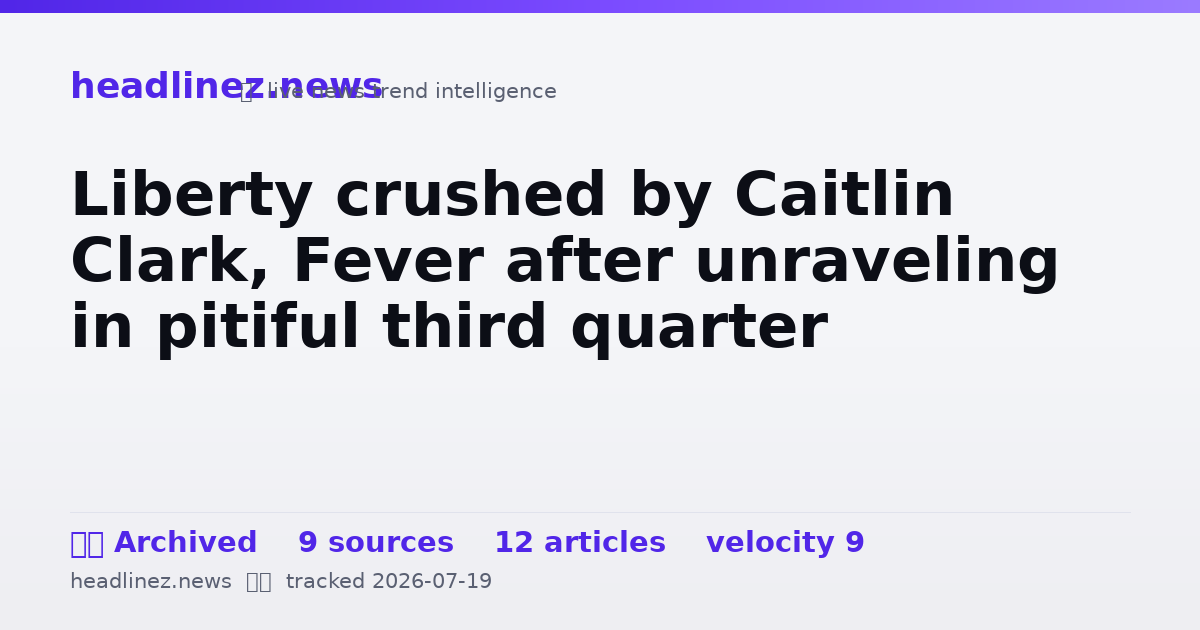 Visual summary for Liberty crushed by Caitlin Clark, Fever after unraveling in pitiful third quarter