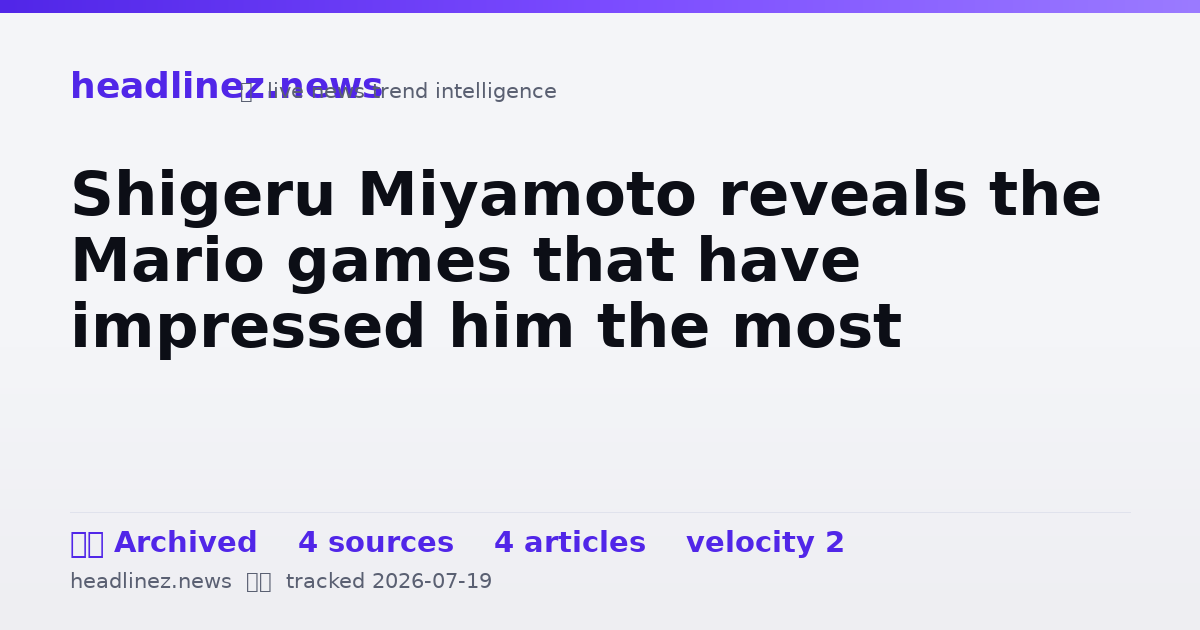 Visual summary for Shigeru Miyamoto reveals the Mario games that have impressed him the most