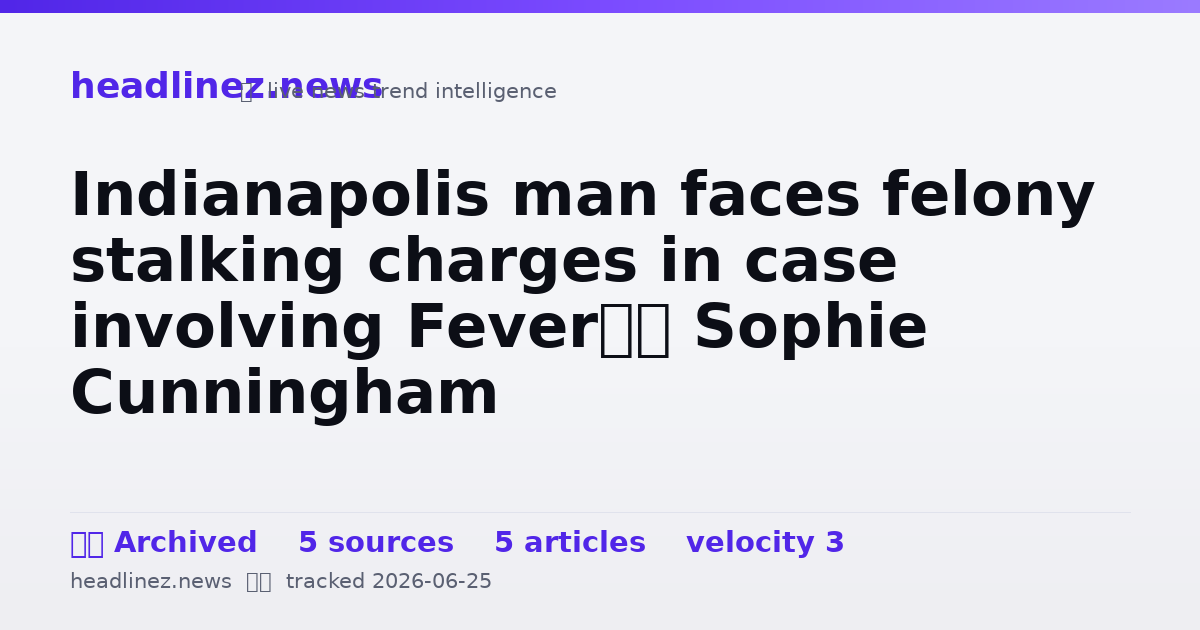 Visual summary for Indianapolis man faces felony stalking charges in case involving Fever’s Sophie Cunningham