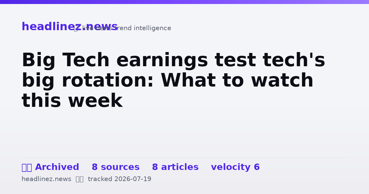 Visual summary for Big Tech earnings test tech's big rotation: What to watch this week