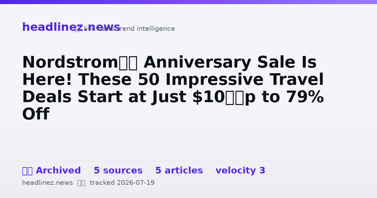Visual summary for Nordstrom’s Anniversary Sale Is Here! These 50 Impressive Travel Deals Start at Just $10—Up to 79% Off