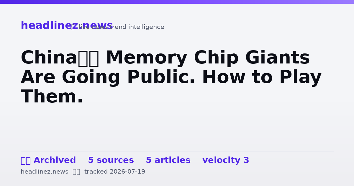 Visual summary for China’s Memory Chip Giants Are Going Public. How to Play Them.