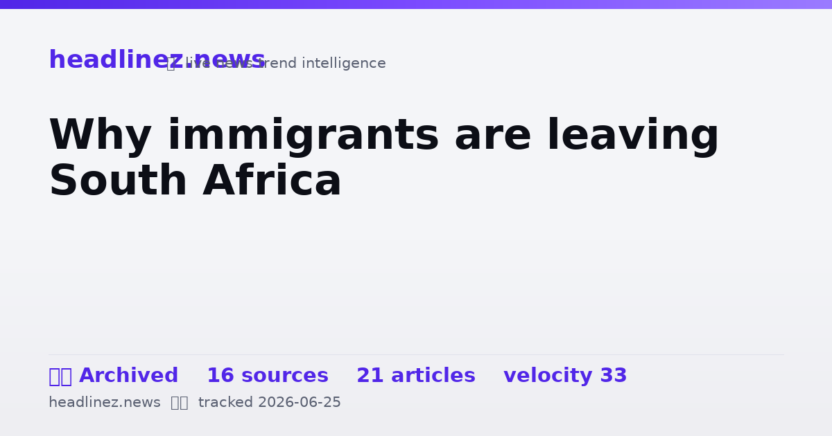 Visual summary for Why immigrants are leaving South Africa