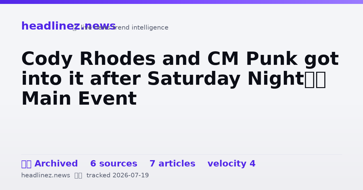Visual summary for Cody Rhodes and CM Punk got into it after Saturday Night’s Main Event