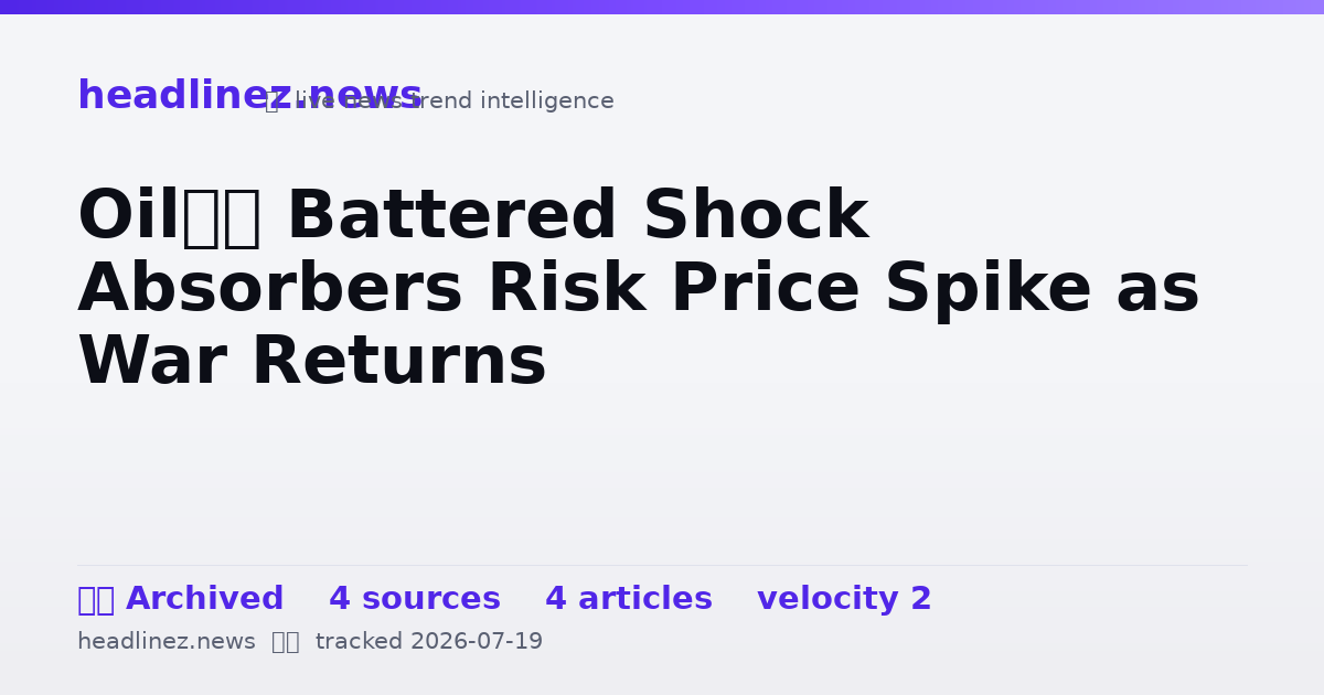 Visual summary for Oil’s Battered Shock Absorbers Risk Price Spike as War Returns
