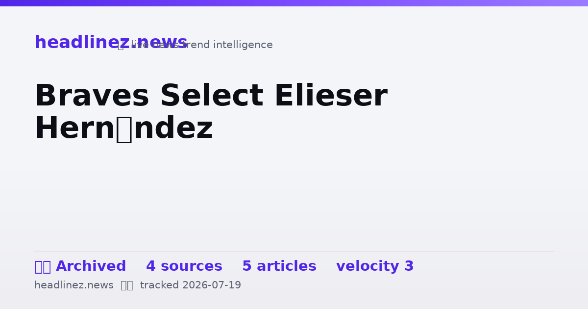 Visual summary for Braves Select Elieser Hernández