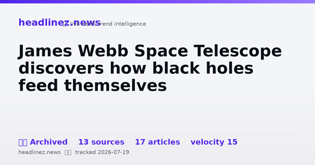 Visual summary for James Webb Space Telescope discovers how black holes feed themselves