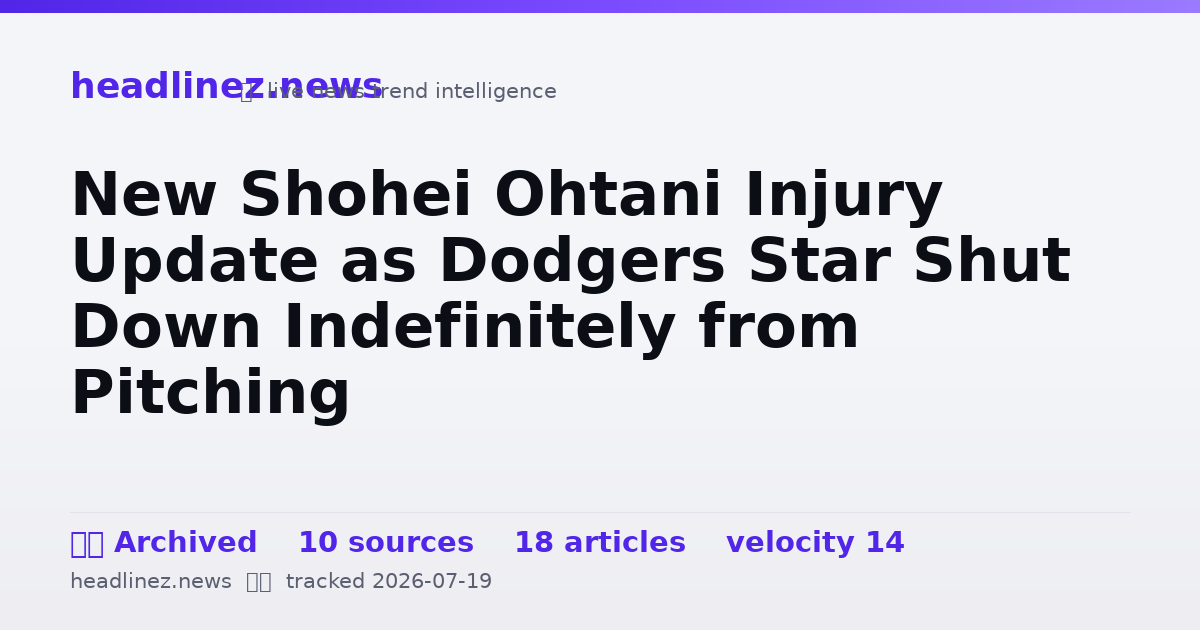 Visual summary for New Shohei Ohtani Injury Update as Dodgers Star Shut Down Indefinitely from Pitching