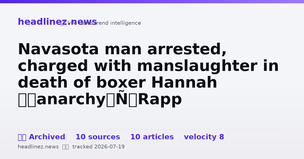 Visual summary for Navasota man arrested, charged with manslaughter in death of boxer Hannah ‘Hanarchy’ Rapp