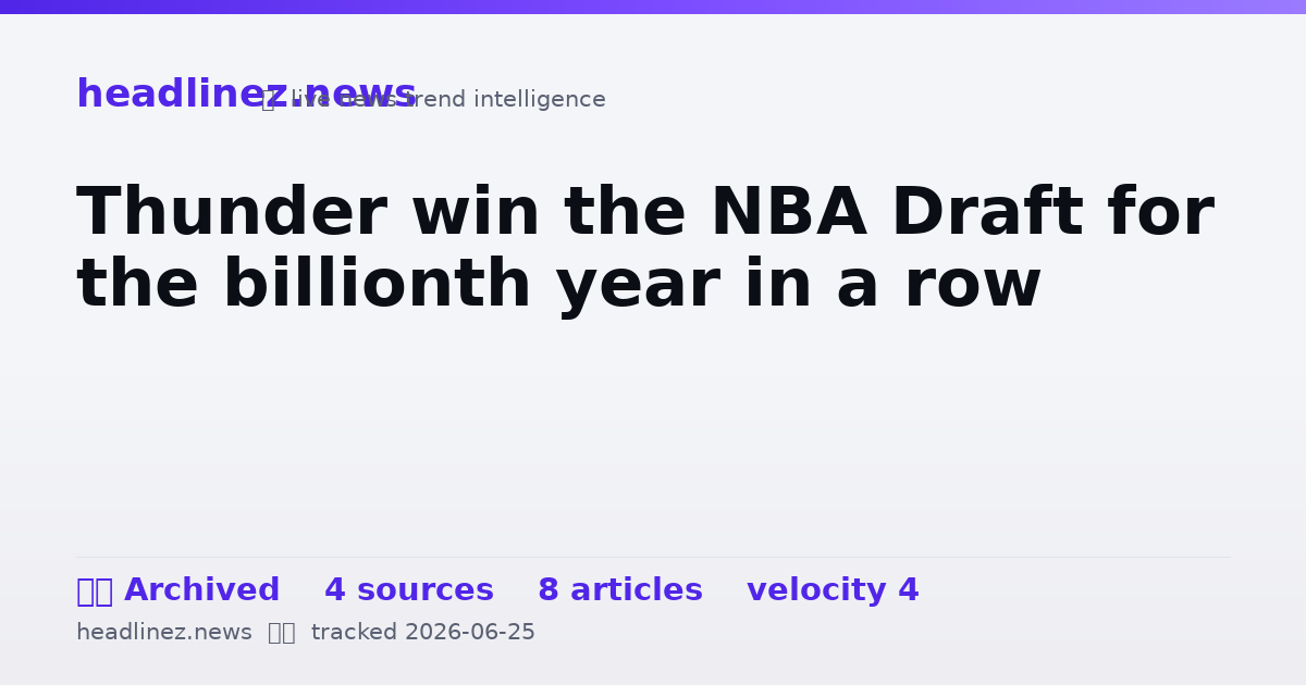 Visual summary for Thunder win the NBA Draft for the billionth year in a row