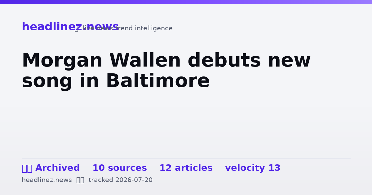 Visual summary for Morgan Wallen debuts new song in Baltimore