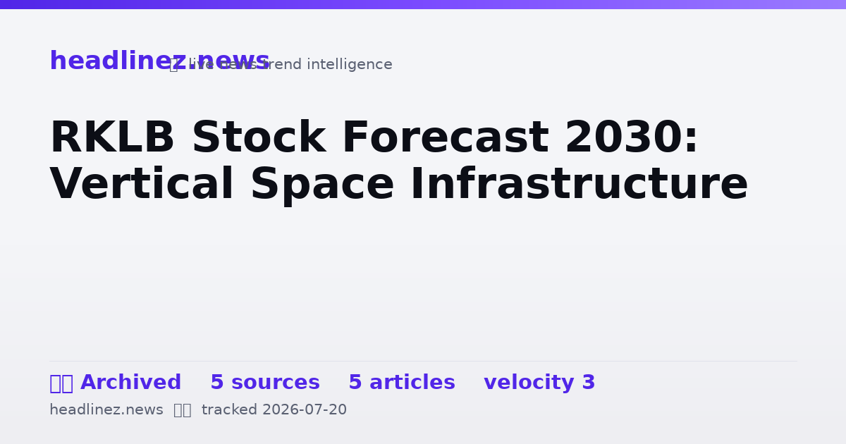 Visual summary for RKLB Stock Forecast 2030: Vertical Space Infrastructure