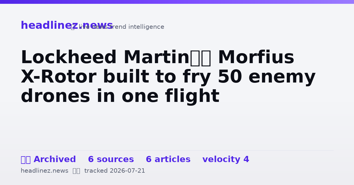 Visual summary for Lockheed Martin’s Morfius X-Rotor built to fry 50 enemy drones in one flight