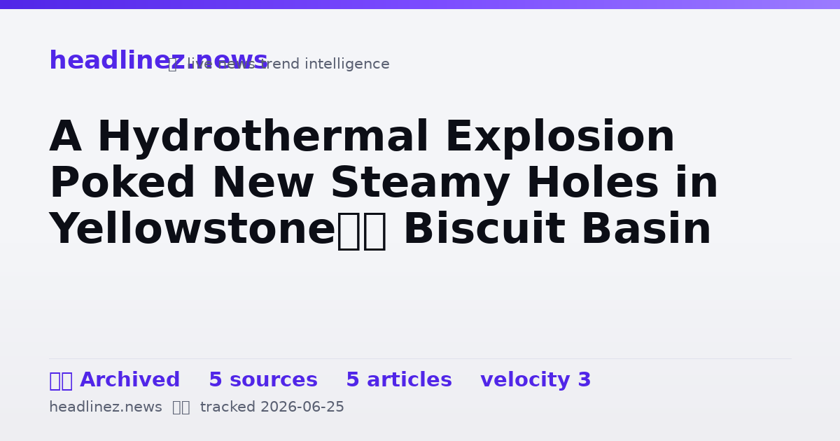 Visual summary for A Hydrothermal Explosion Poked New Steamy Holes in Yellowstone’s Biscuit Basin