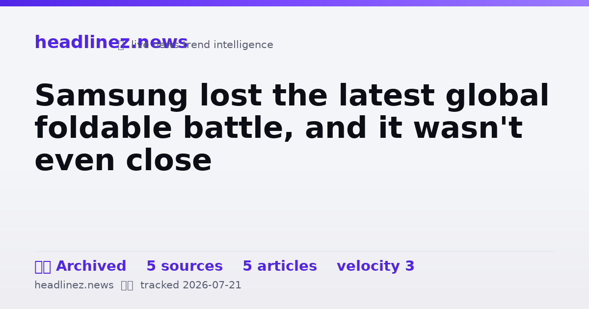 Visual summary for Samsung lost the latest global foldable battle, and it wasn't even close