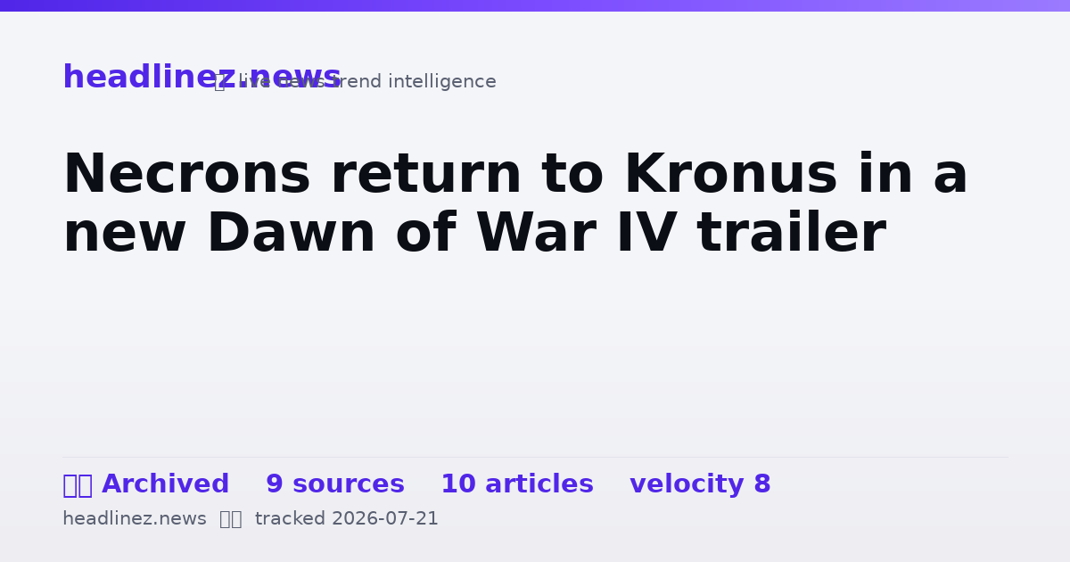 Visual summary for Necrons return to Kronus in a new Dawn of War IV trailer