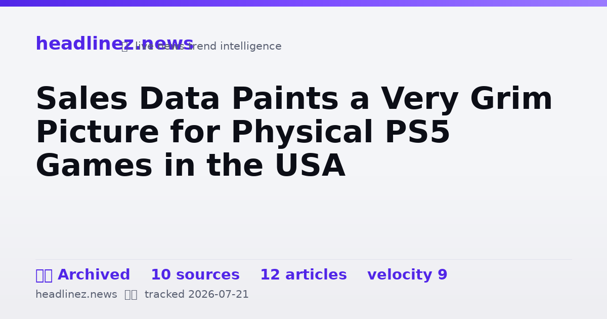 Visual summary for Sales Data Paints a Very Grim Picture for Physical PS5 Games in the USA