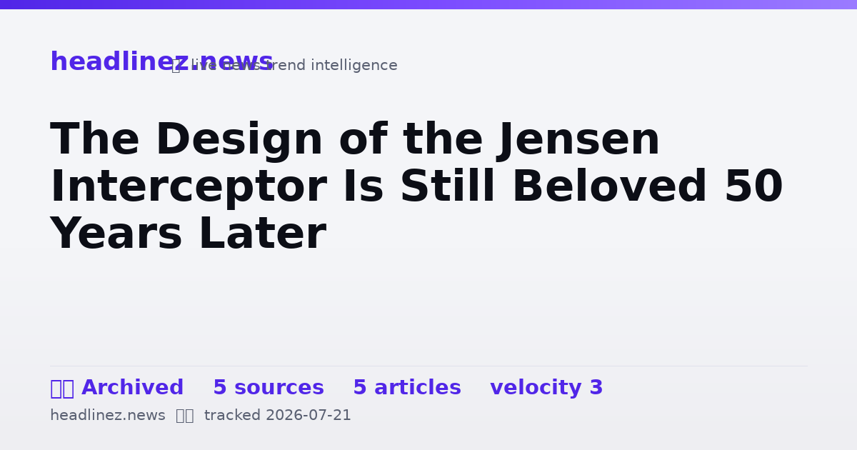 Visual summary for The Design of the Jensen Interceptor Is Still Beloved 50 Years Later