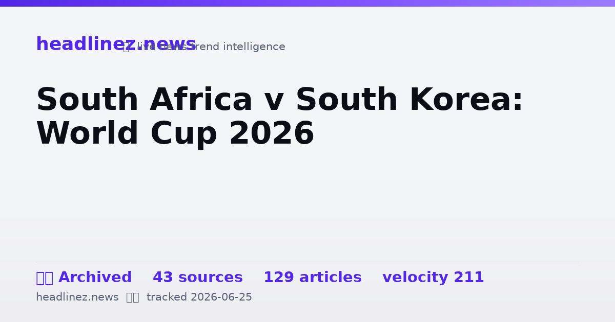 Visual summary for South Africa v South Korea: World Cup 2026