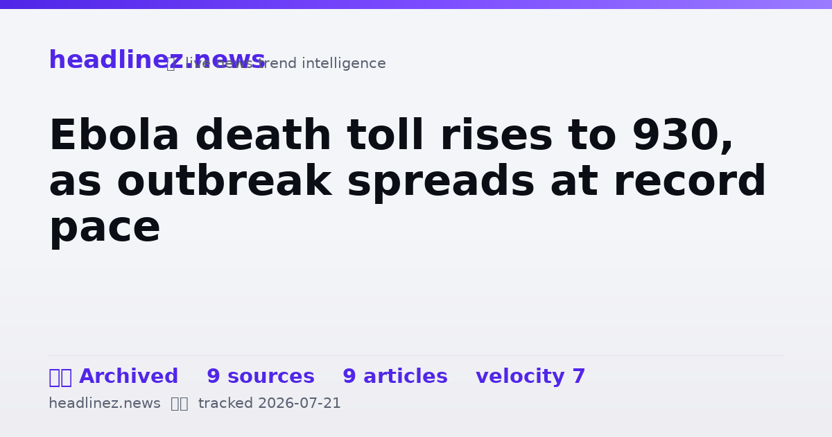 Visual summary for Ebola death toll rises to 930, as outbreak spreads at record pace