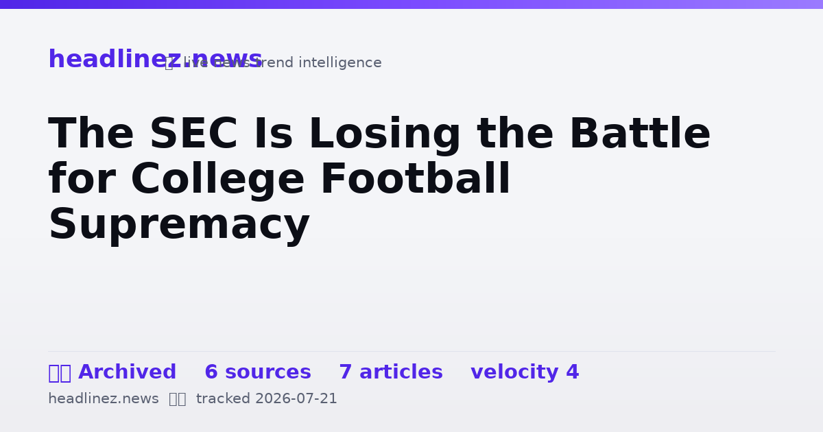 Visual summary for The SEC Is Losing the Battle for College Football Supremacy