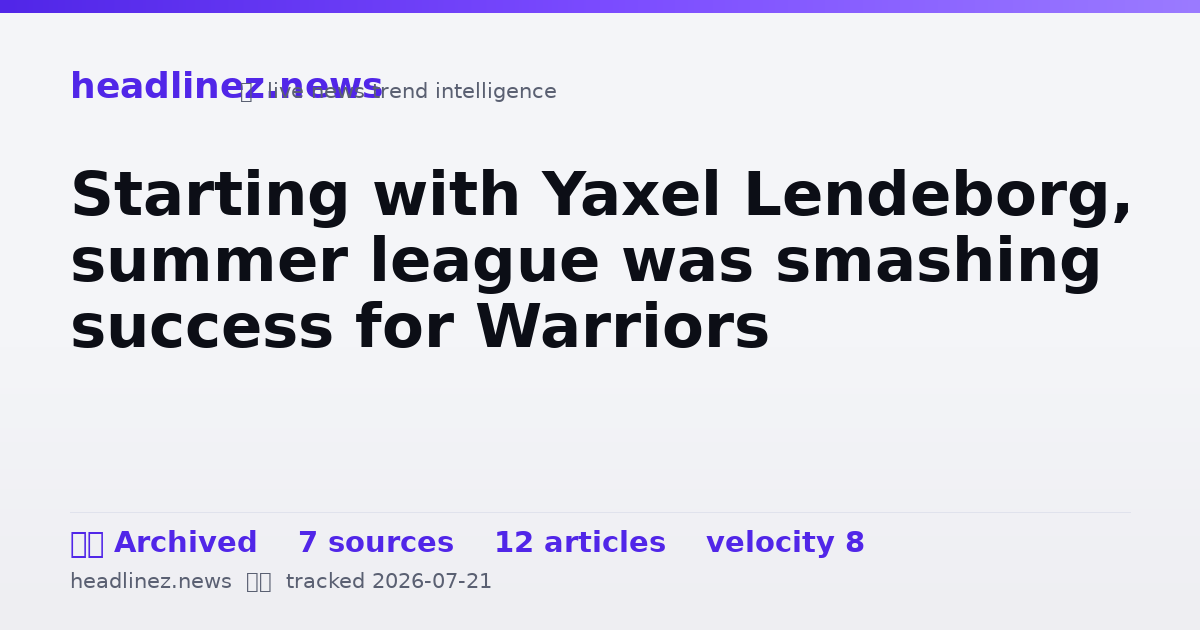 Visual summary for Starting with Yaxel Lendeborg, summer league was smashing success for Warriors