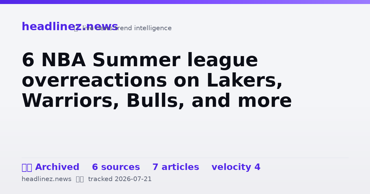 Visual summary for 6 NBA Summer league overreactions on Lakers, Warriors, Bulls, and more