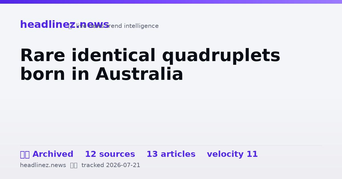 Visual summary for Rare identical quadruplets born in Australia