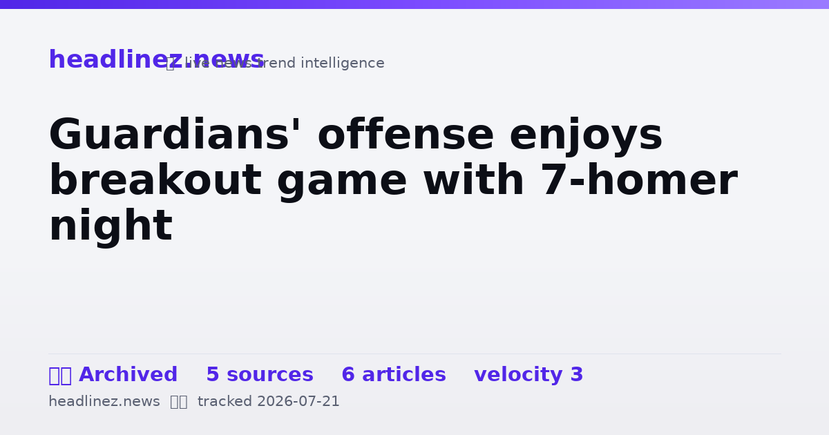 Visual summary for Guardians' offense enjoys breakout game with 7-homer night