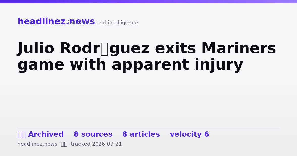 Visual summary for Julio Rodríguez exits Mariners game with apparent injury
