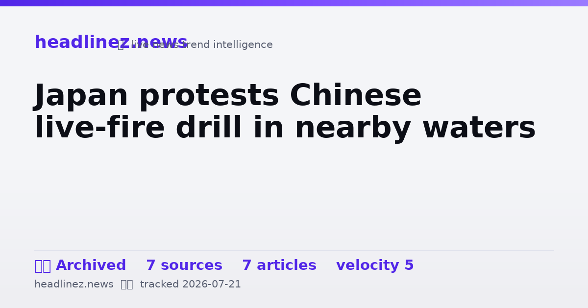 Visual summary for Japan protests Chinese live-fire drill in nearby waters