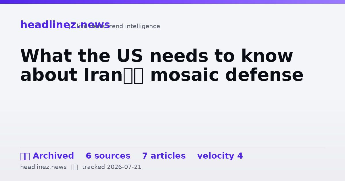Visual summary for What the US needs to know about Iran’s mosaic defense
