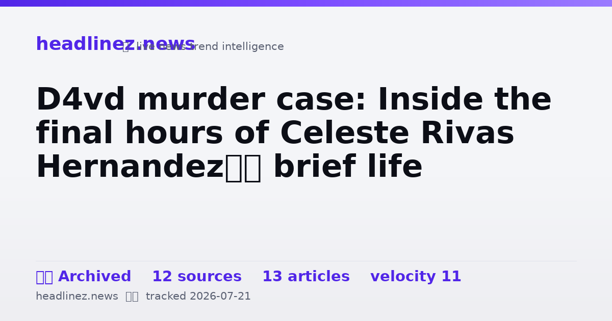 Visual summary for D4vd murder case: Inside the final hours of Celeste Rivas Hernandez’s brief life