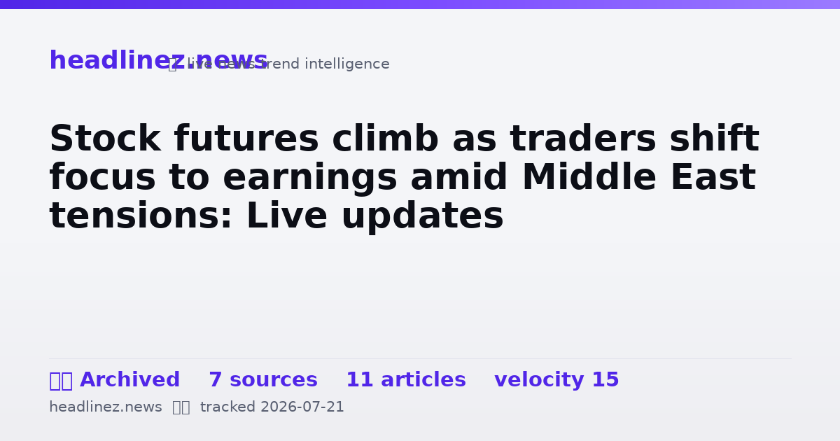 Visual summary for Stock futures climb as traders shift focus to earnings amid Middle East tensions: Live updates