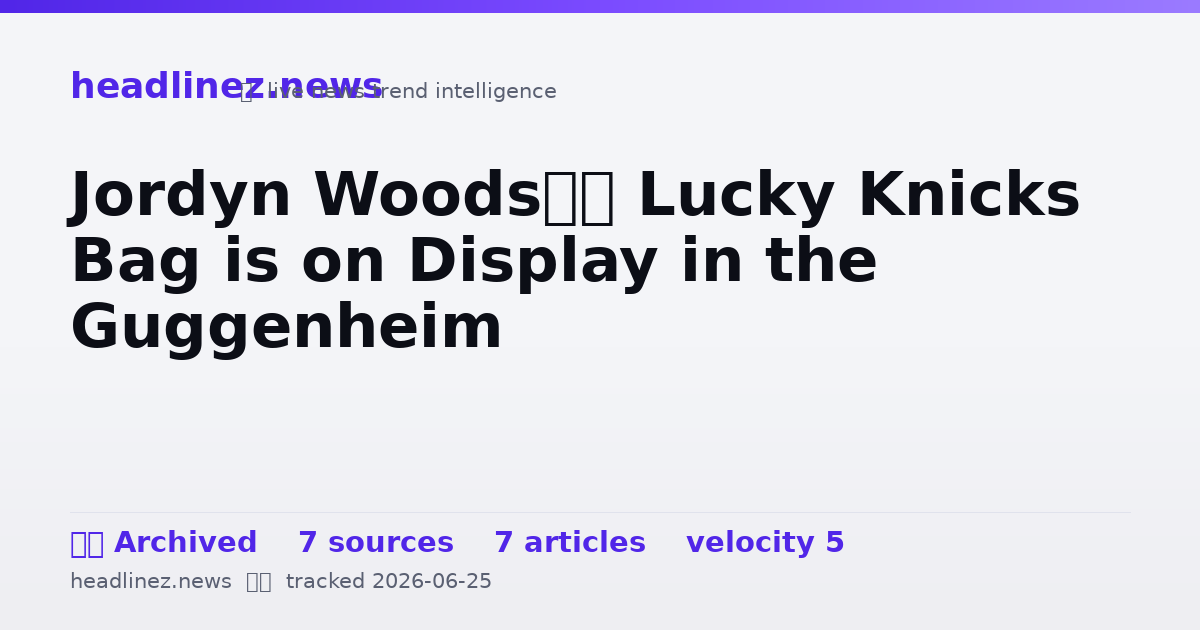 Visual summary for Jordyn Woods’s Lucky Knicks Bag is on Display in the Guggenheim