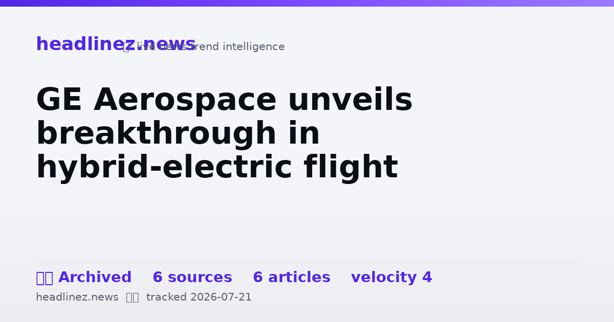 Visual summary for GE Aerospace unveils breakthrough in hybrid-electric flight